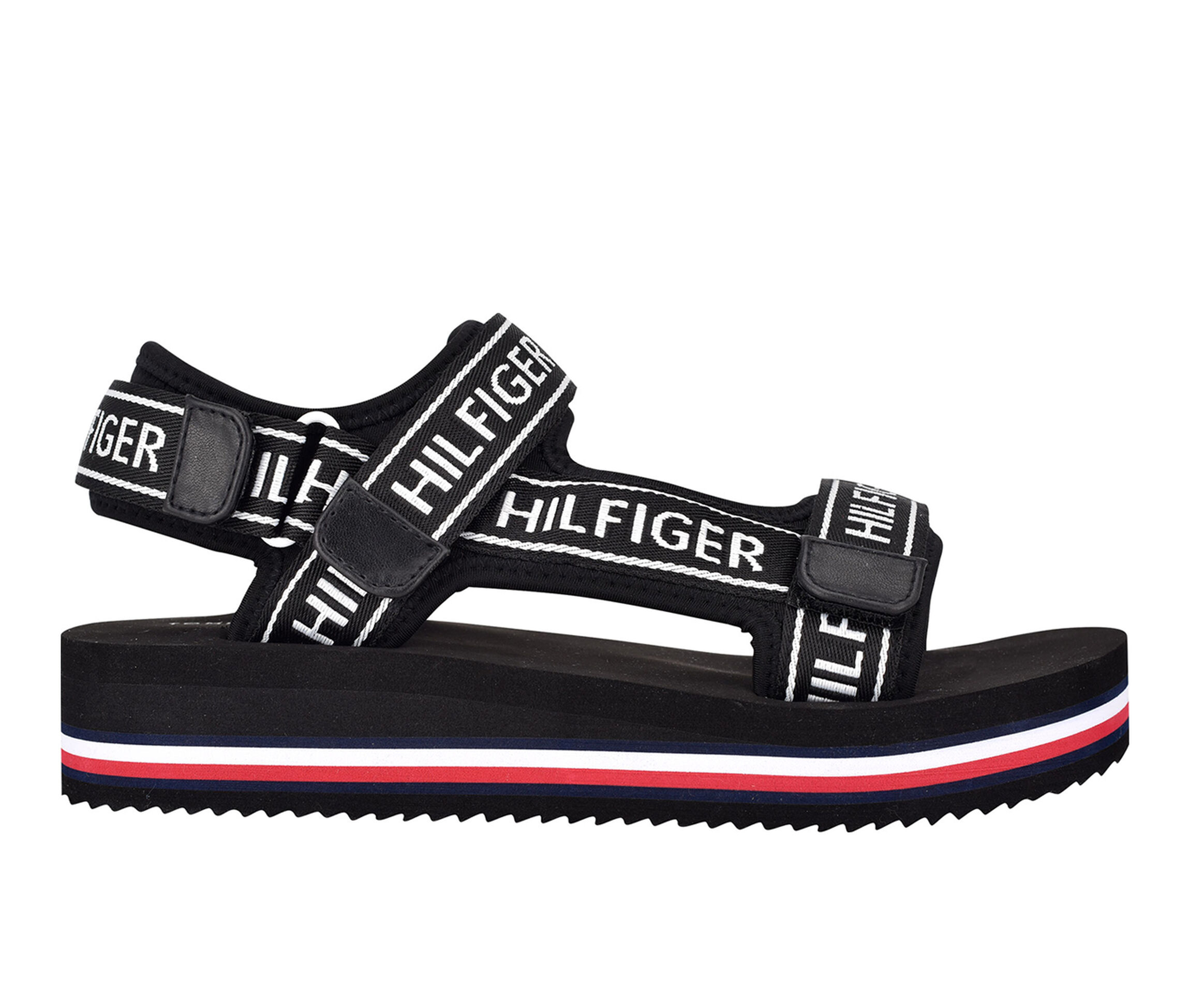 Best Selling Tommy Hilfiger Nurii Women's Sandal (Black - Size 5 - FABRIC)  | AccuWeather Shop
