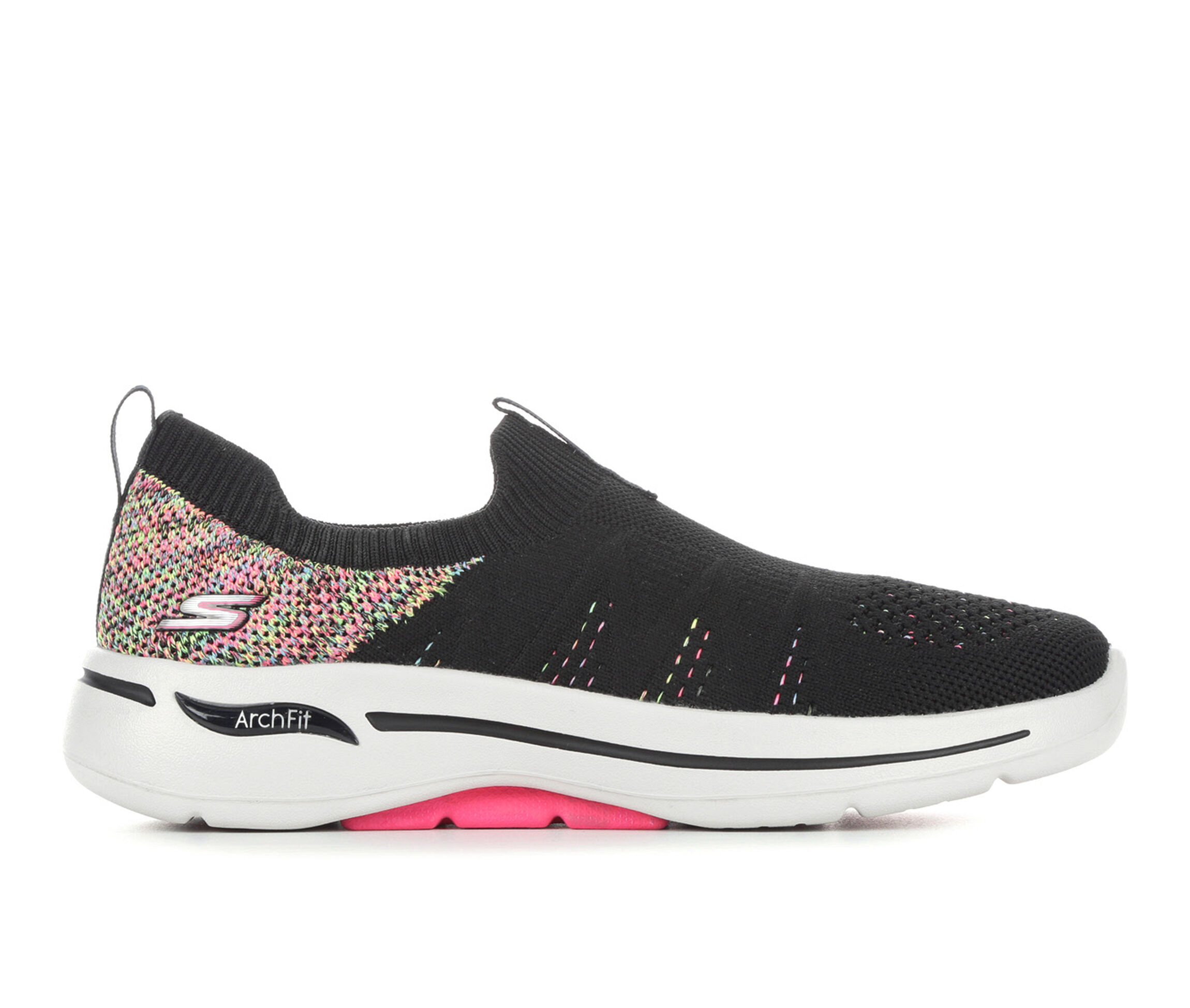 Get the Women's Skechers Go Go Walk Archfit Fun Times 124478 Slip-On  Sneakers in Black Size 9.5 Medium from Shoe Carnival now | AccuWeather Shop