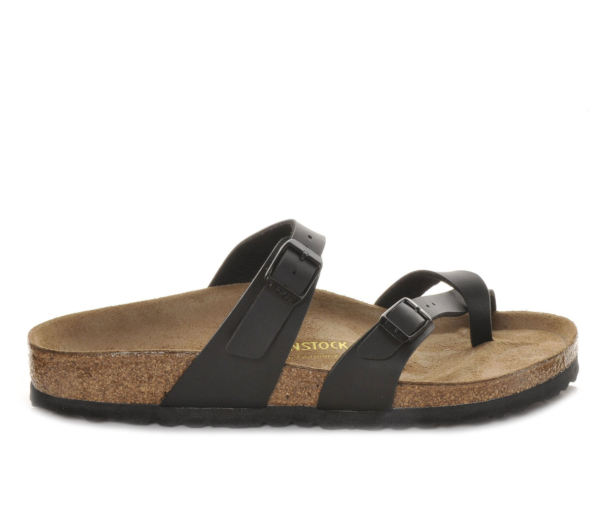 Birkenstock Mayari Women's Sandal (Black - Size US Wide 7-7.5 / Birk 38 -  Faux Leather) from Shoe Carnival | AccuWeather Shop